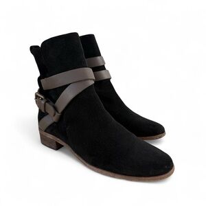 See by Chloe Janis Black Suede Ankle Boots Sz 37 EU 7 US